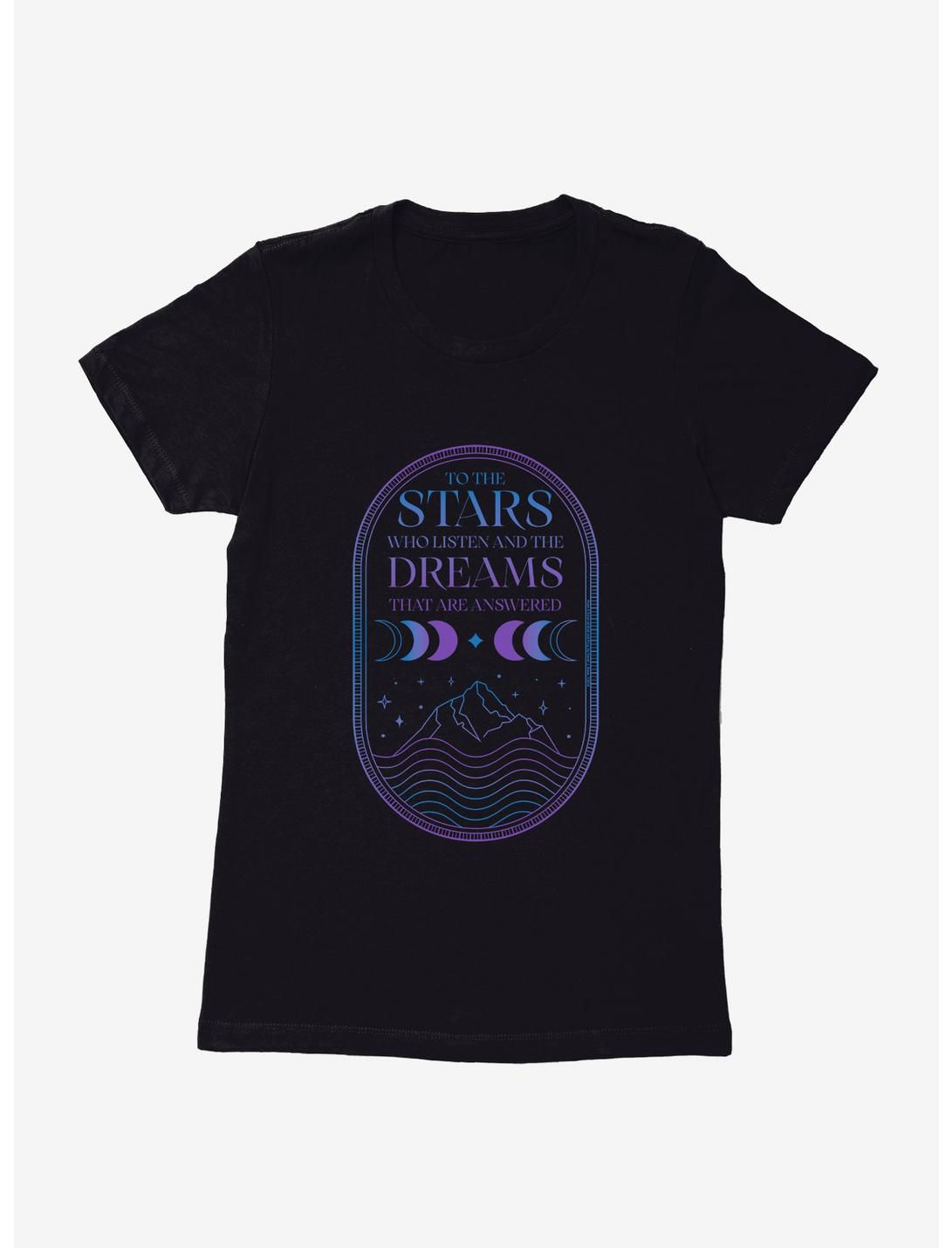 A Court Of Mist & Fury Stars And Dreams Womens T-Shirt, BLACK, hi-res
