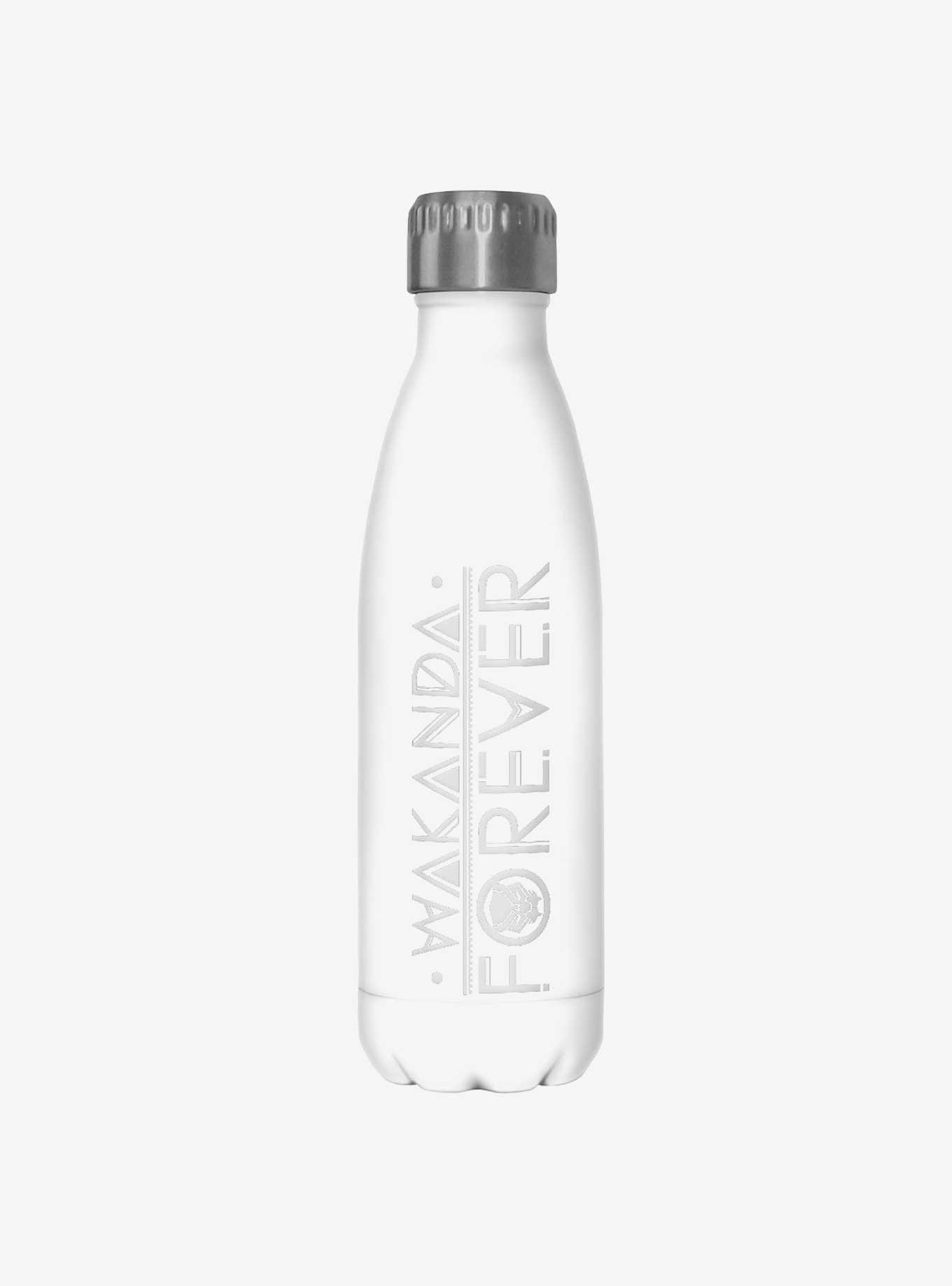 Marvel Black Panther Wakanda Forever Logo Water Bottle - WHITE