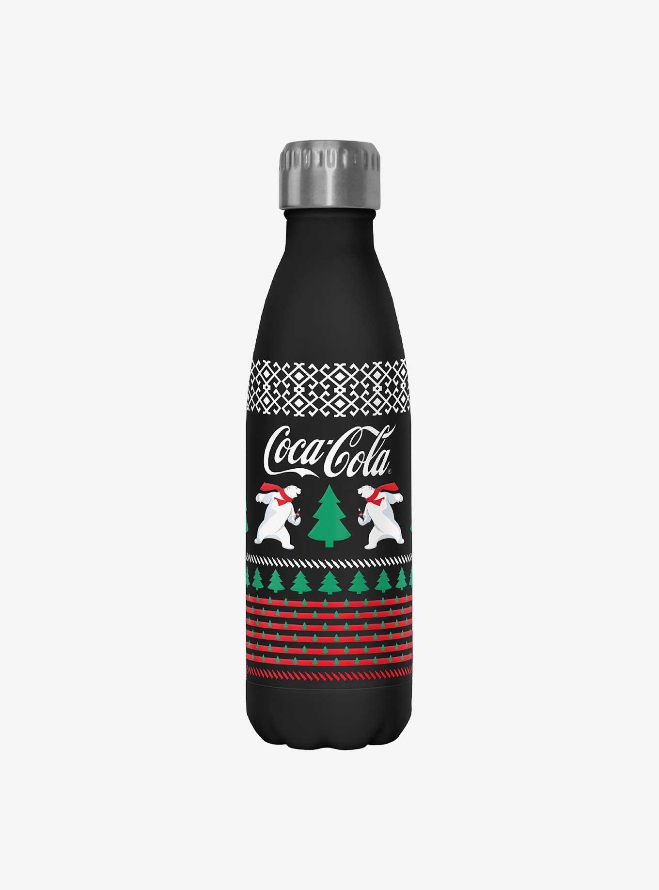 Coke Coca-Cola Polar Bear Christmas Water Bottle - BLACK