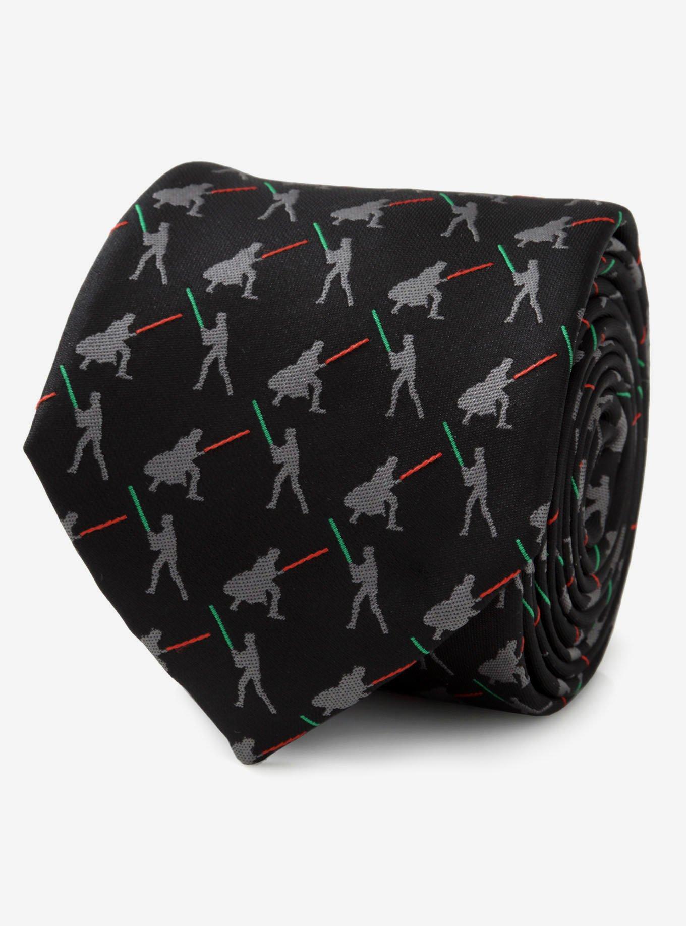 Star Wars Vader vs. Luke Battle Lightsaber Black Men's Tie, , hi-res