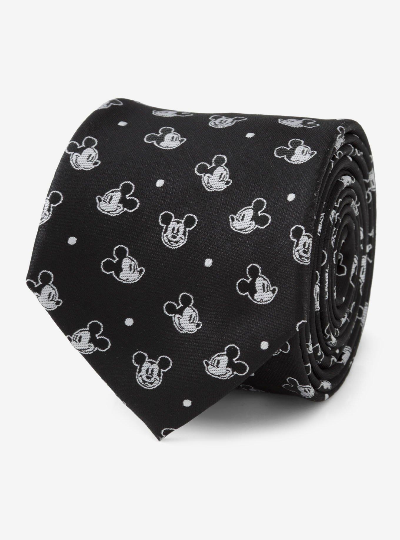 Disney Mickey Mouse Dot Black Men's Tie, , hi-res