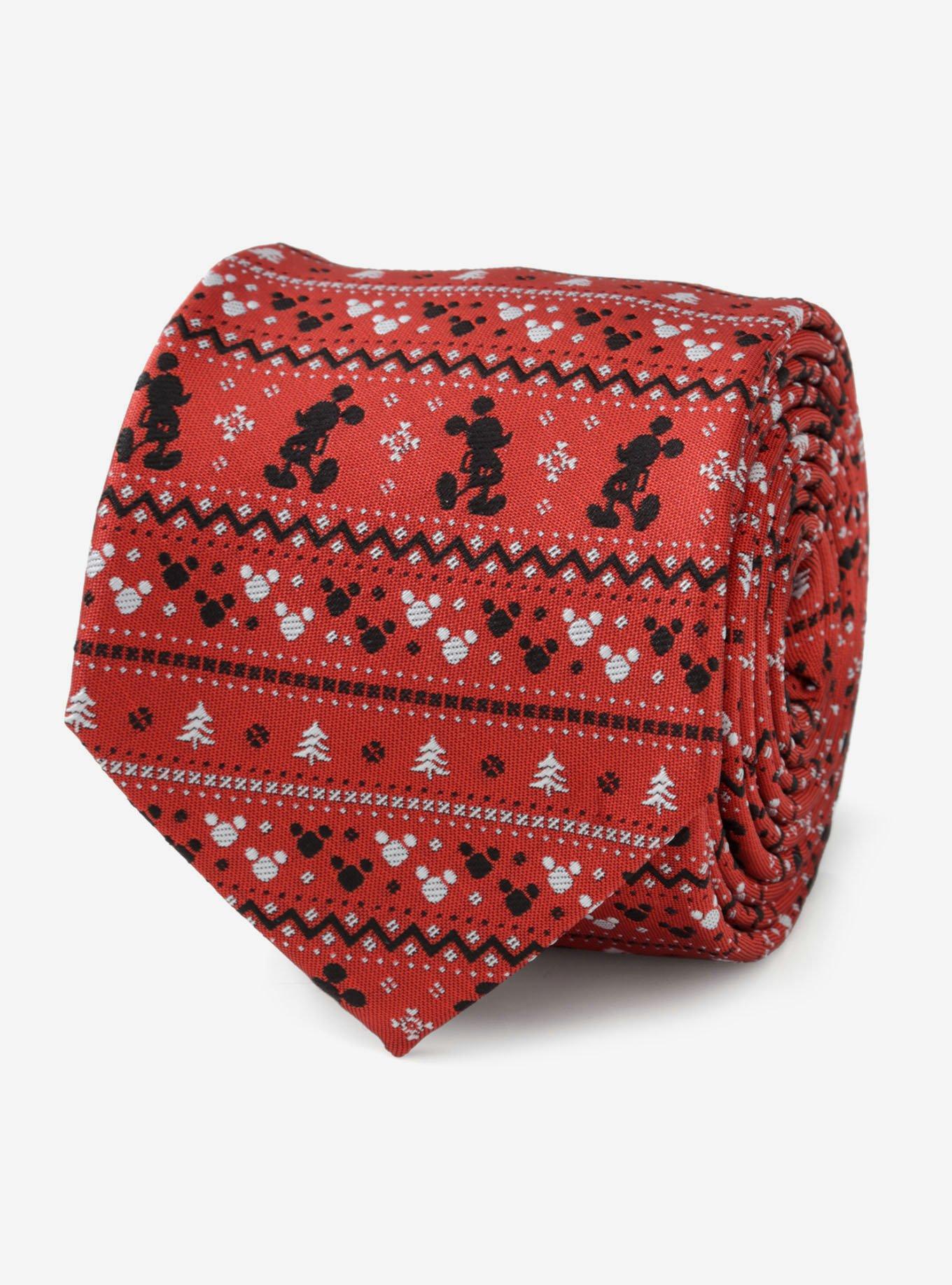 Disney Mickey Mouse Fair Isle Red Men's Tie, , hi-res