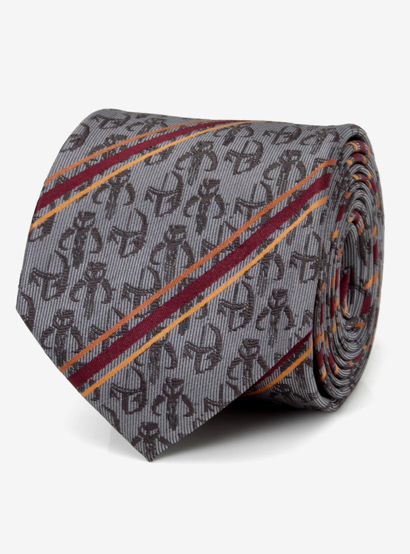 Star Wars The Mandalorian Mando Stripe Gray Men's Tie, , hi-res