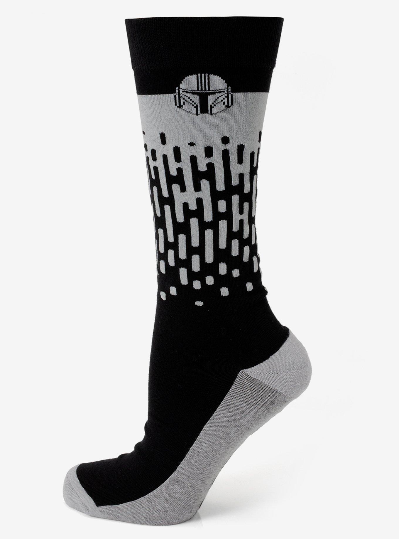 Star Wars The Mandalorian Hidden Message Grey Crew Socks, , hi-res