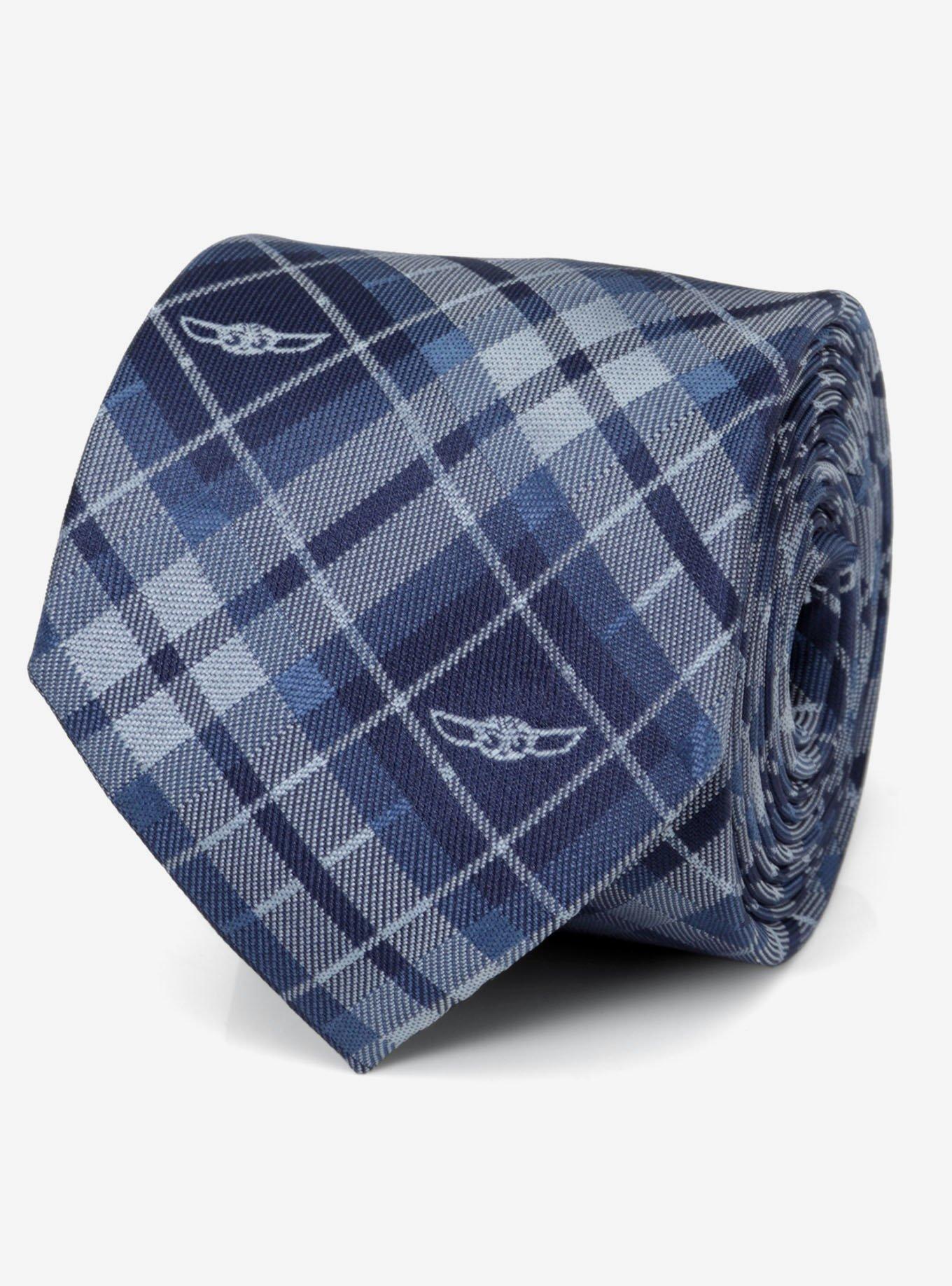 Star Wars The Mandalorian The Child Plaid Blue Men's Tie, , hi-res