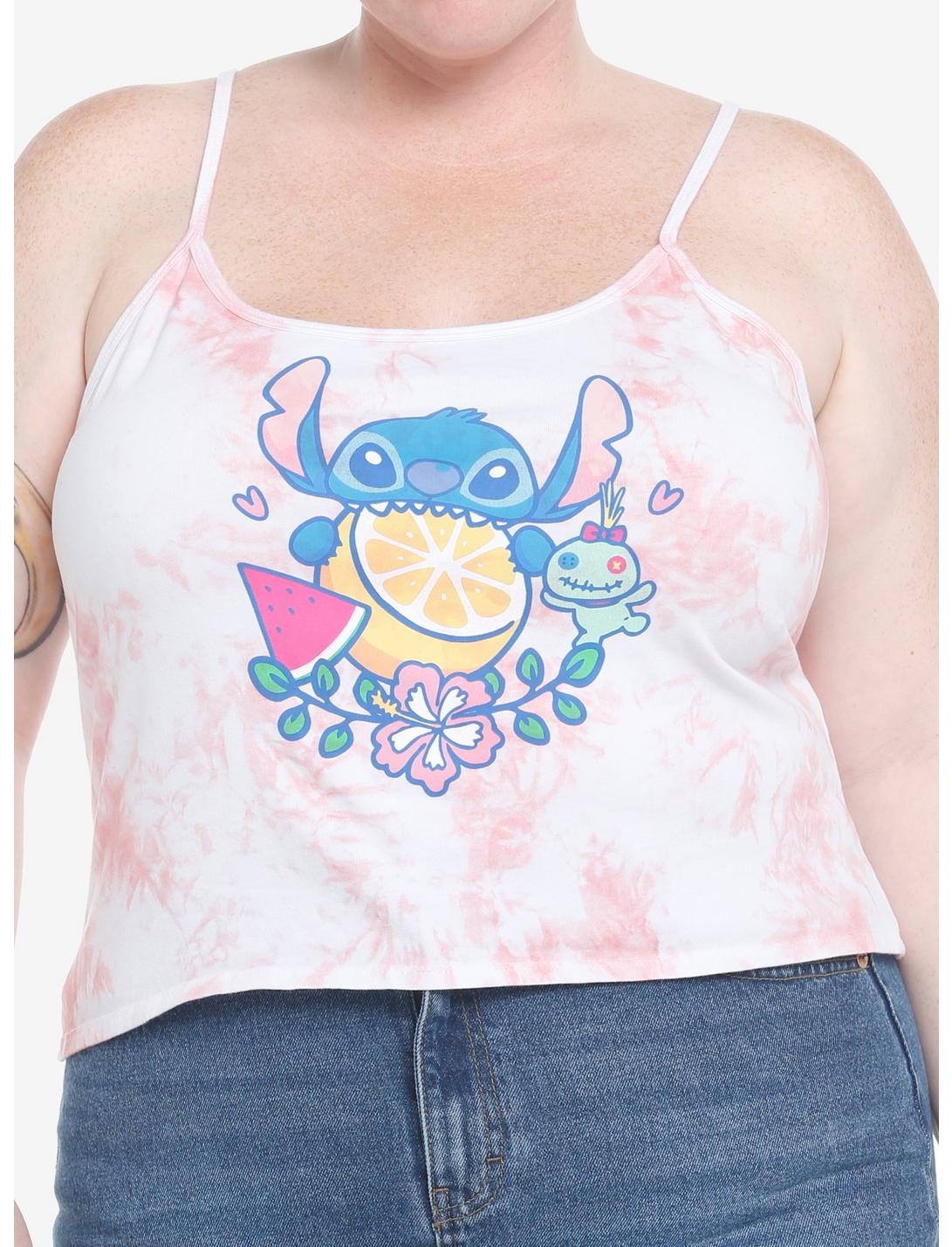 Disney Lilo & Stitch Fruit Tie-Dye Crop Girls Tank Top Plus Size, MULTI, hi-res