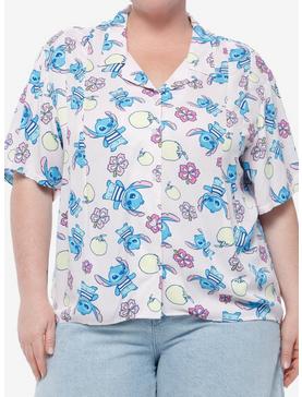 Disney Lilo & Stitch Tropical Pastel Girls Woven Button-Up Plus Size, , hi-res