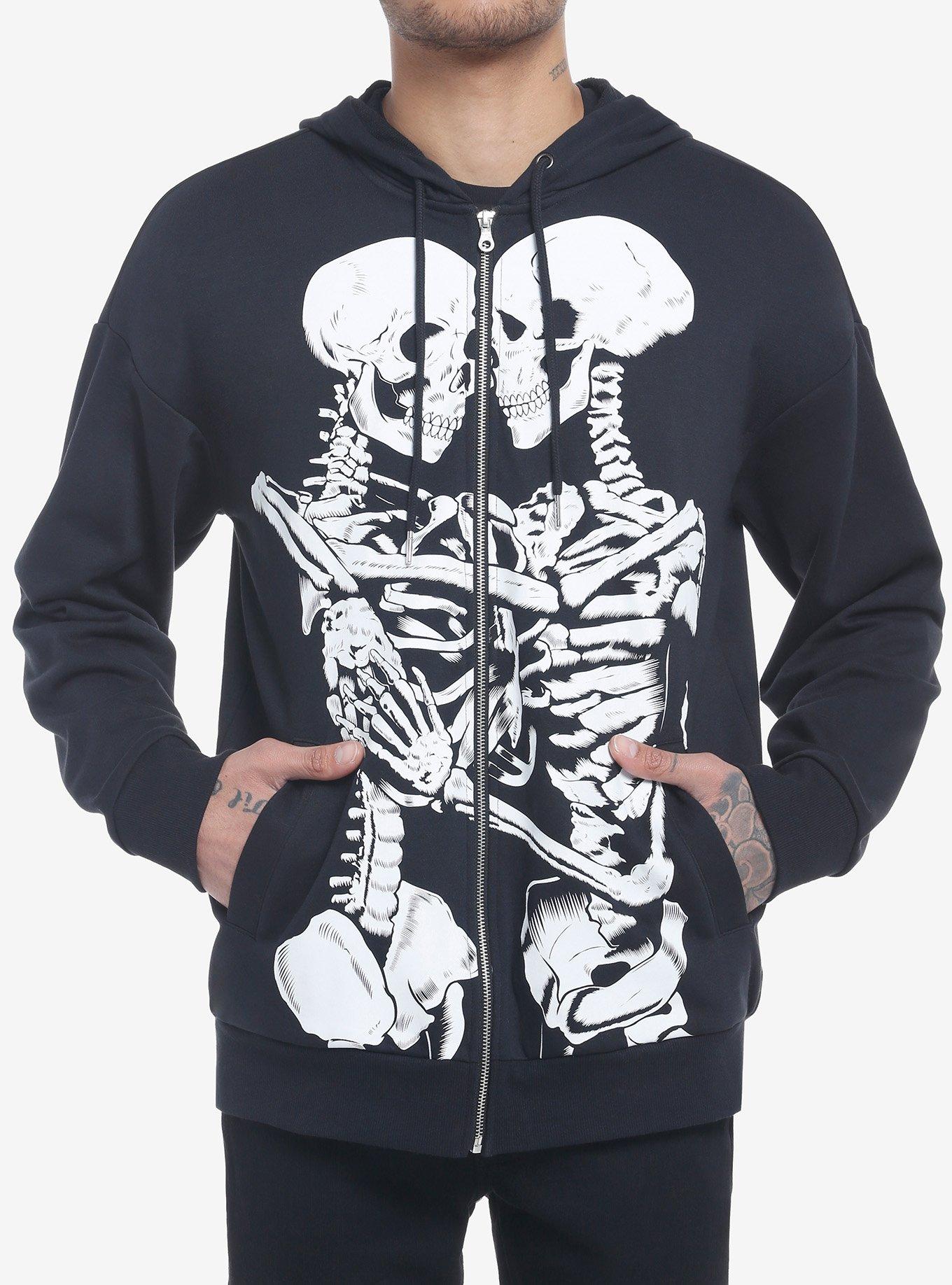 Oversized Bleach Tie Dye Skull Graphic Hoodie