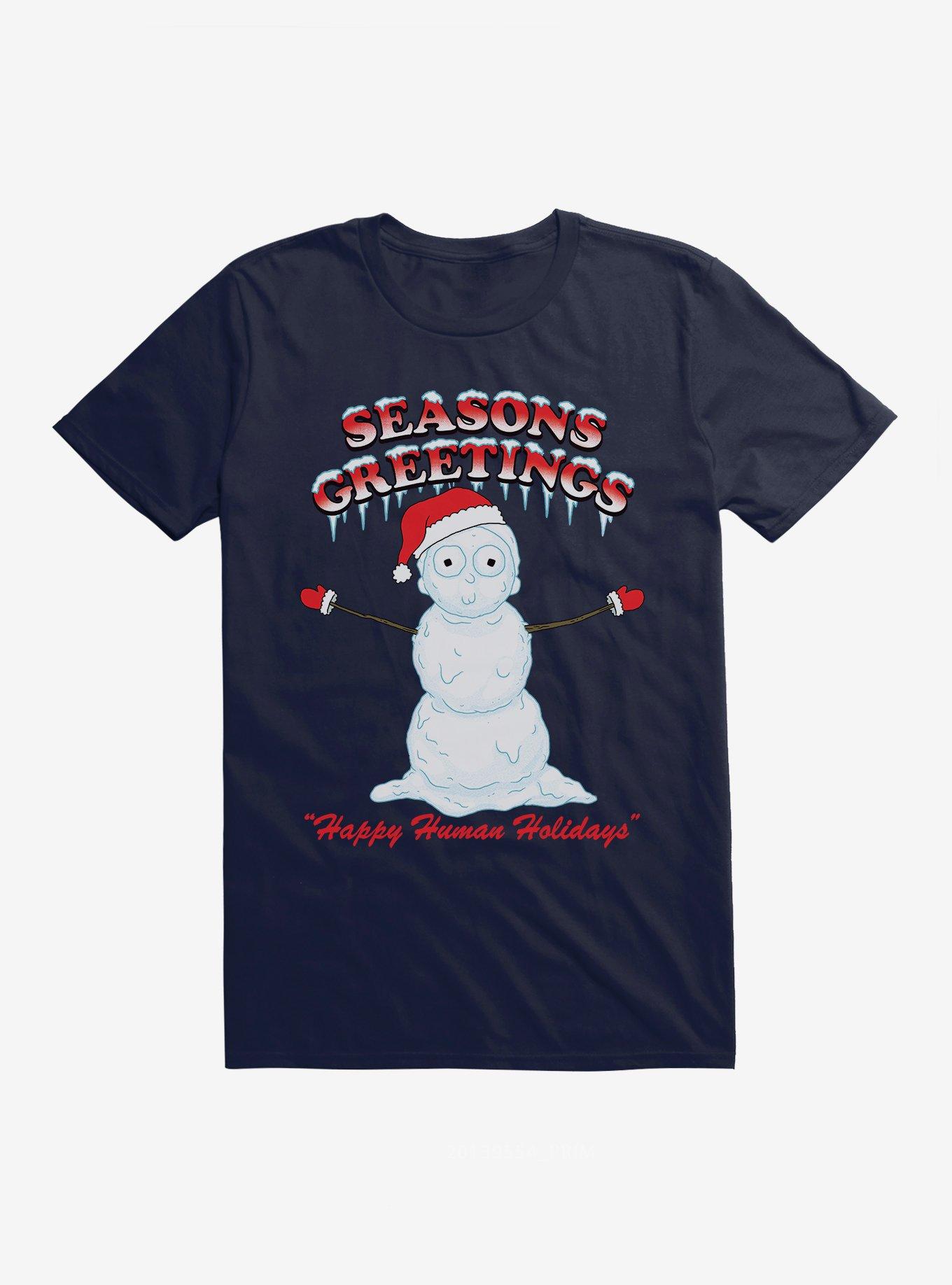 Rick And Morty Snowman Morty T-Shirt, NAVY, hi-res