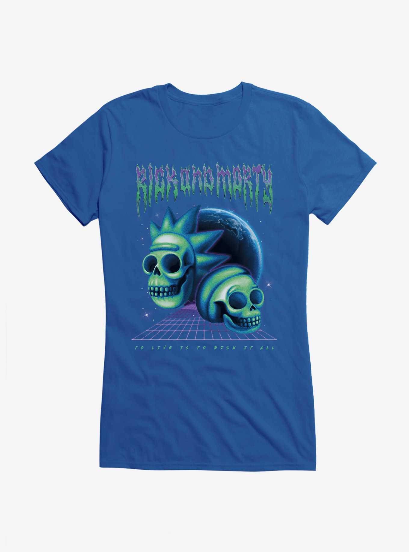Rick And Morty Death Metal Skull Girls T-Shirt, , hi-res