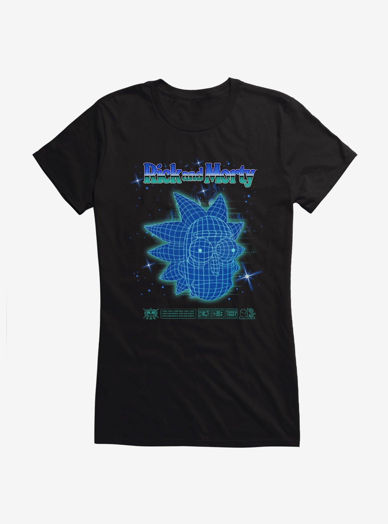 Rick And Morty Rick Grid Head Girls T-Shirt, BLACK, hi-res