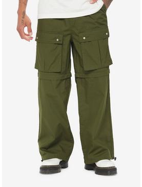 Green Cargo Zip-Off Pants, , hi-res
