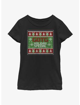 Marvel Guardians of the Galaxy Ugly Christmas Sweater Pattern Holiday Special Youth Girls T-Shirt, , hi-res