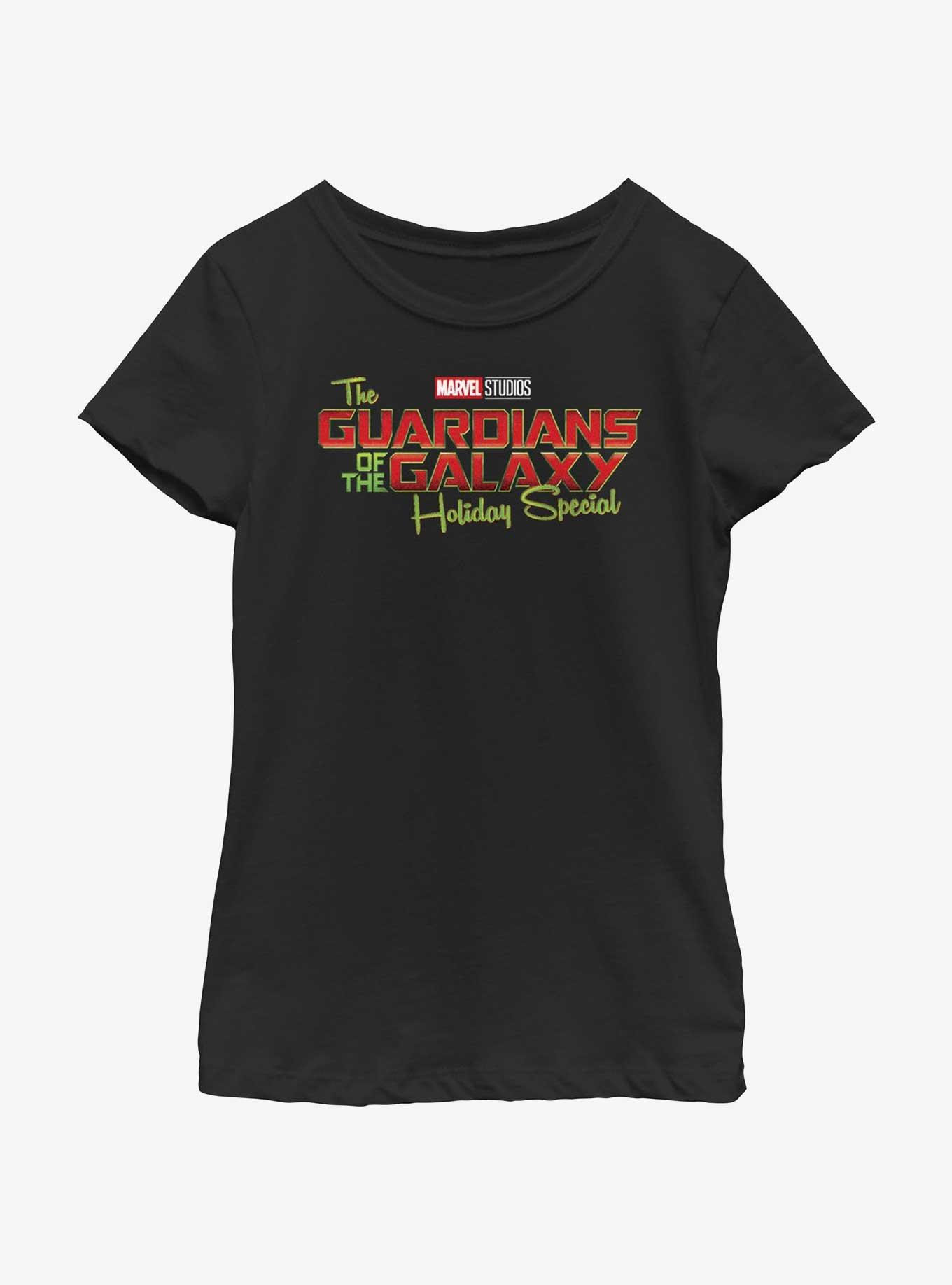 Marvel Guardians of the Galaxy Holiday Special Logo Youth Girls T-Shirt, BLACK, hi-res