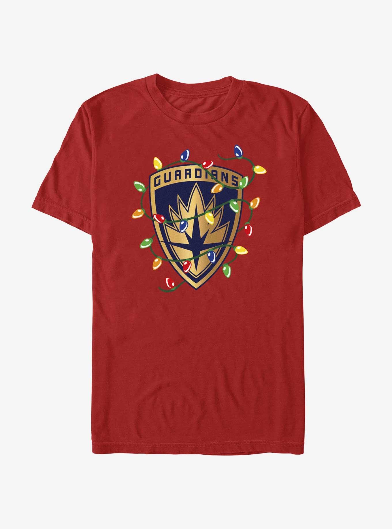 Marvel Guardians of the Galaxy Christmas Lights Badge T-Shirt, , hi-res