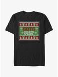 Marvel Guardians of the Galaxy Ugly Christmas Sweater Pattern Holiday Special T-Shirt, BLACK, hi-res