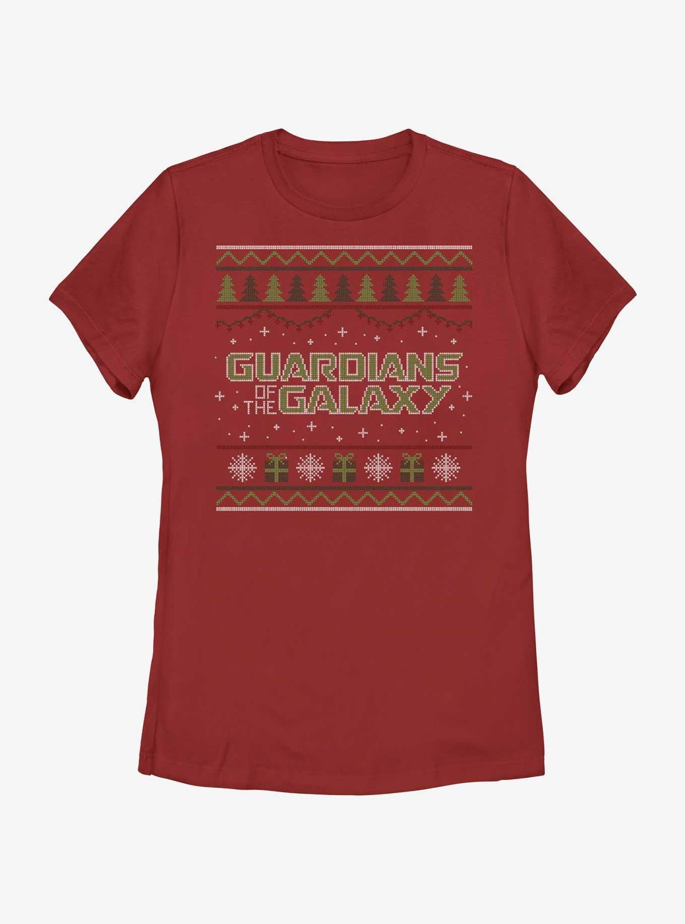 Marvel Guardians of the Galaxy Ugly Christmas Sweater Pattern Galaxy Womens T-Shirt, , hi-res