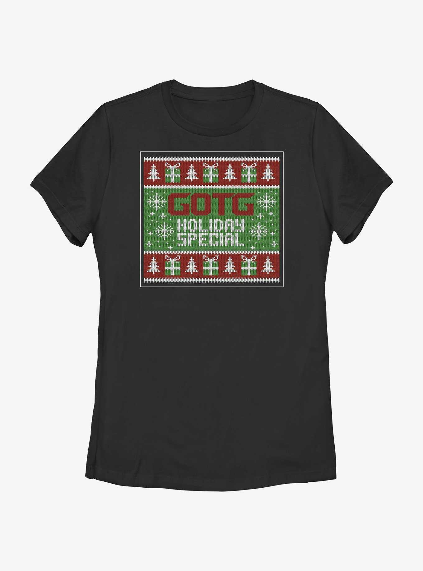 Marvel Guardians of the Galaxy Ugly Christmas Sweater Pattern Holiday Special Womens T-Shirt, , hi-res