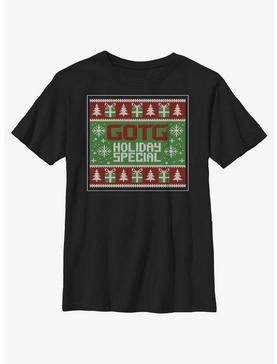 Marvel Guardians of the Galaxy Ugly Christmas Sweater Pattern Holiday Special Youth T-Shirt, , hi-res