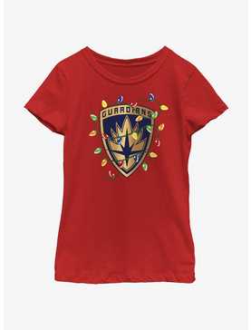 Marvel Guardians of the Galaxy Christmas Lights Badge Youth Girls T-Shirt, , hi-res