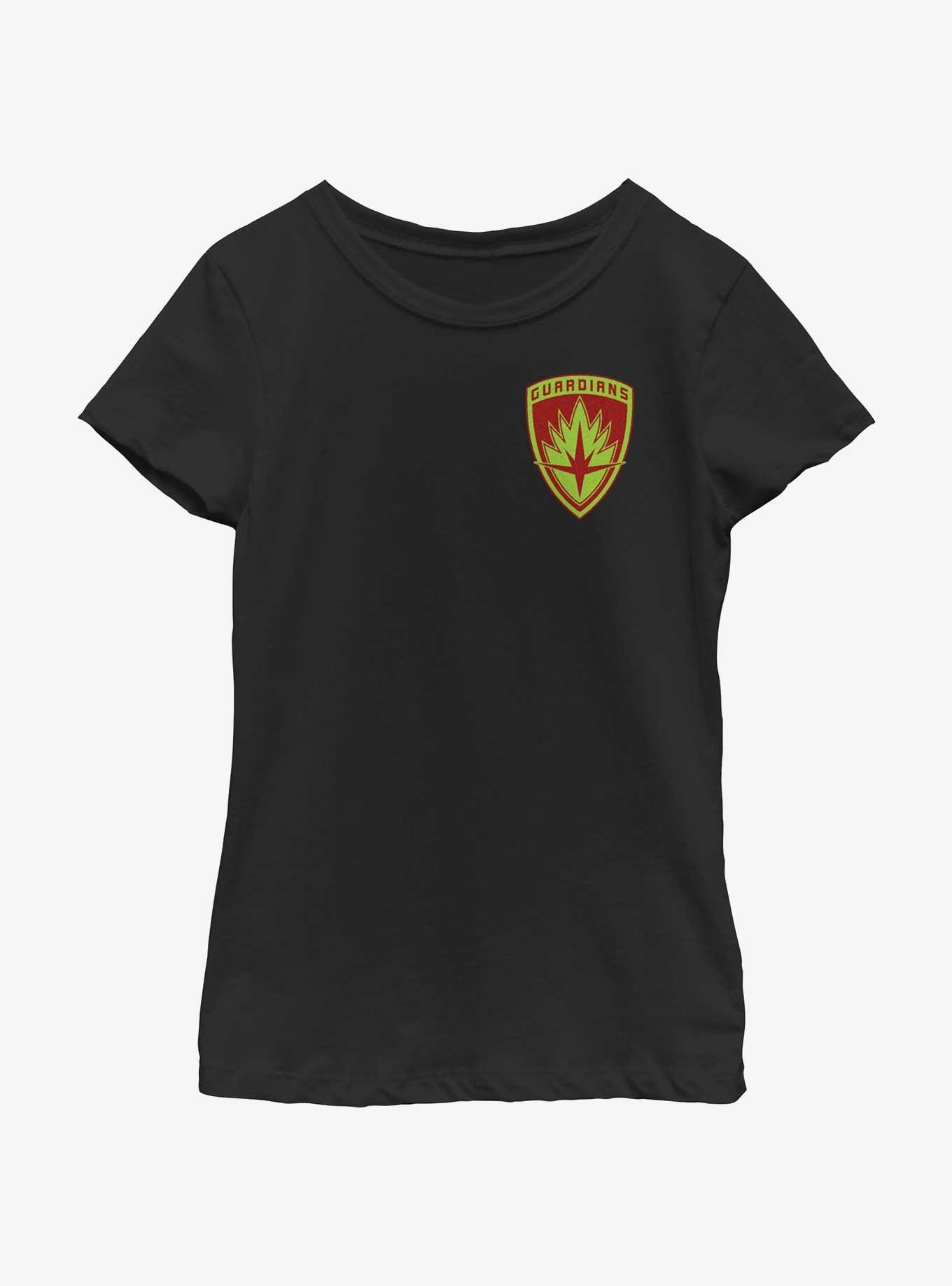 Marvel Guardians of the Galaxy Guardian Pocket Badge Youth Girls T-Shirt, BLACK, hi-res