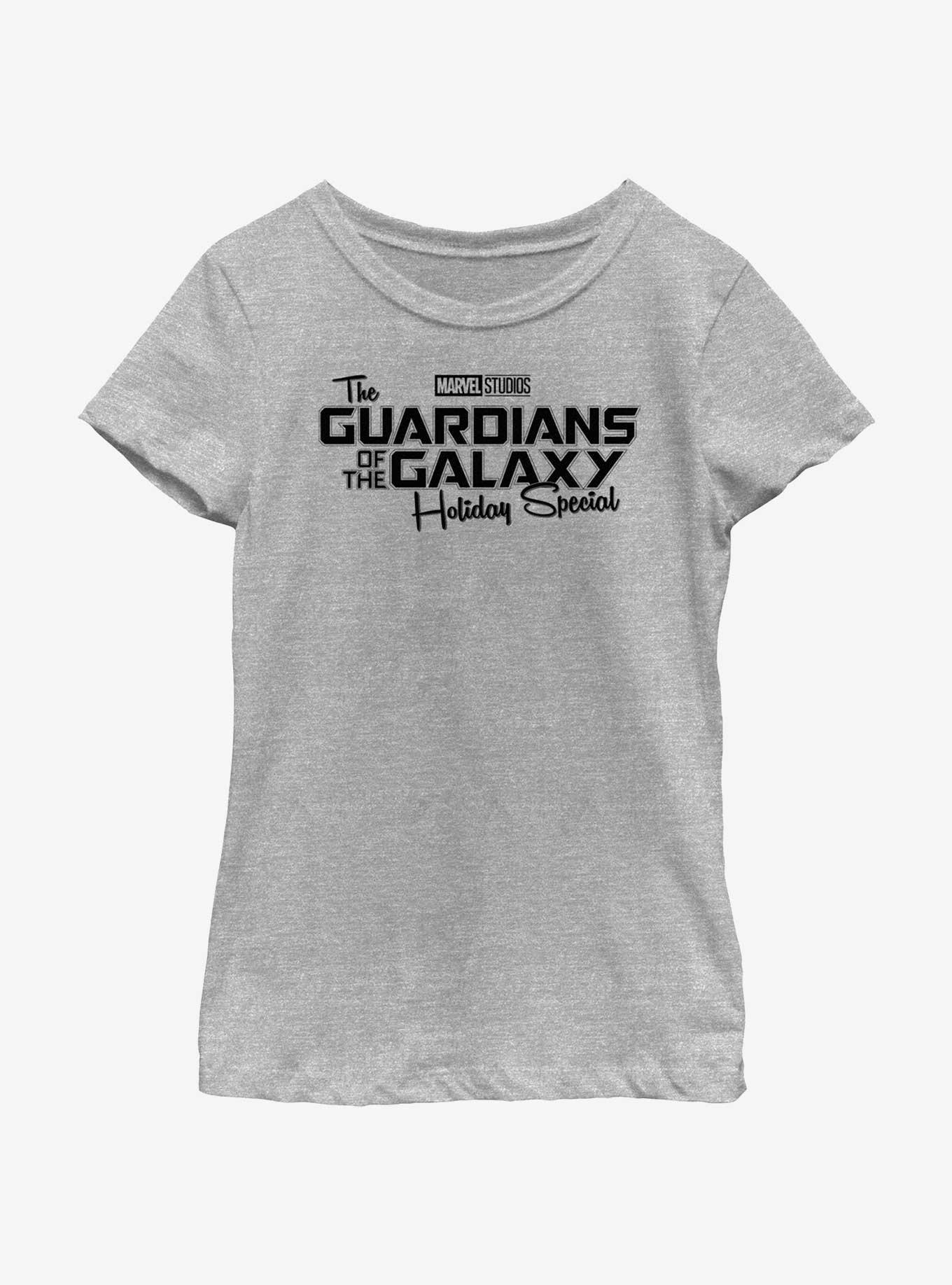 Marvel Guardians of the Galaxy Holiday Special Logo Youth Girls T-Shirt, ATH HTR, hi-res view 1