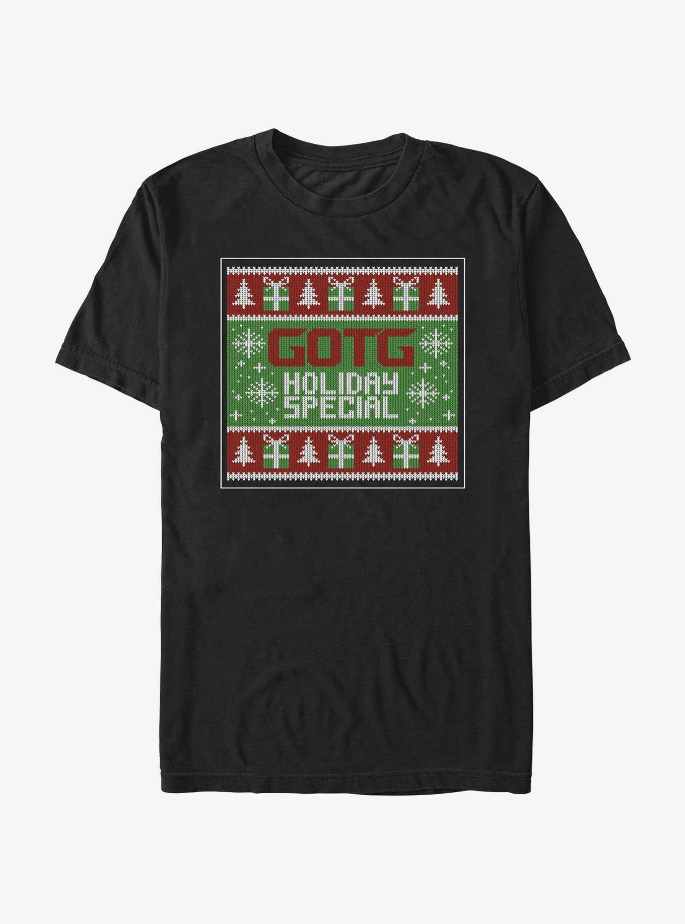 Marvel Guardians of the Galaxy Ugly Christmas Sweater Pattern Holiday Special T-Shirt, , hi-res