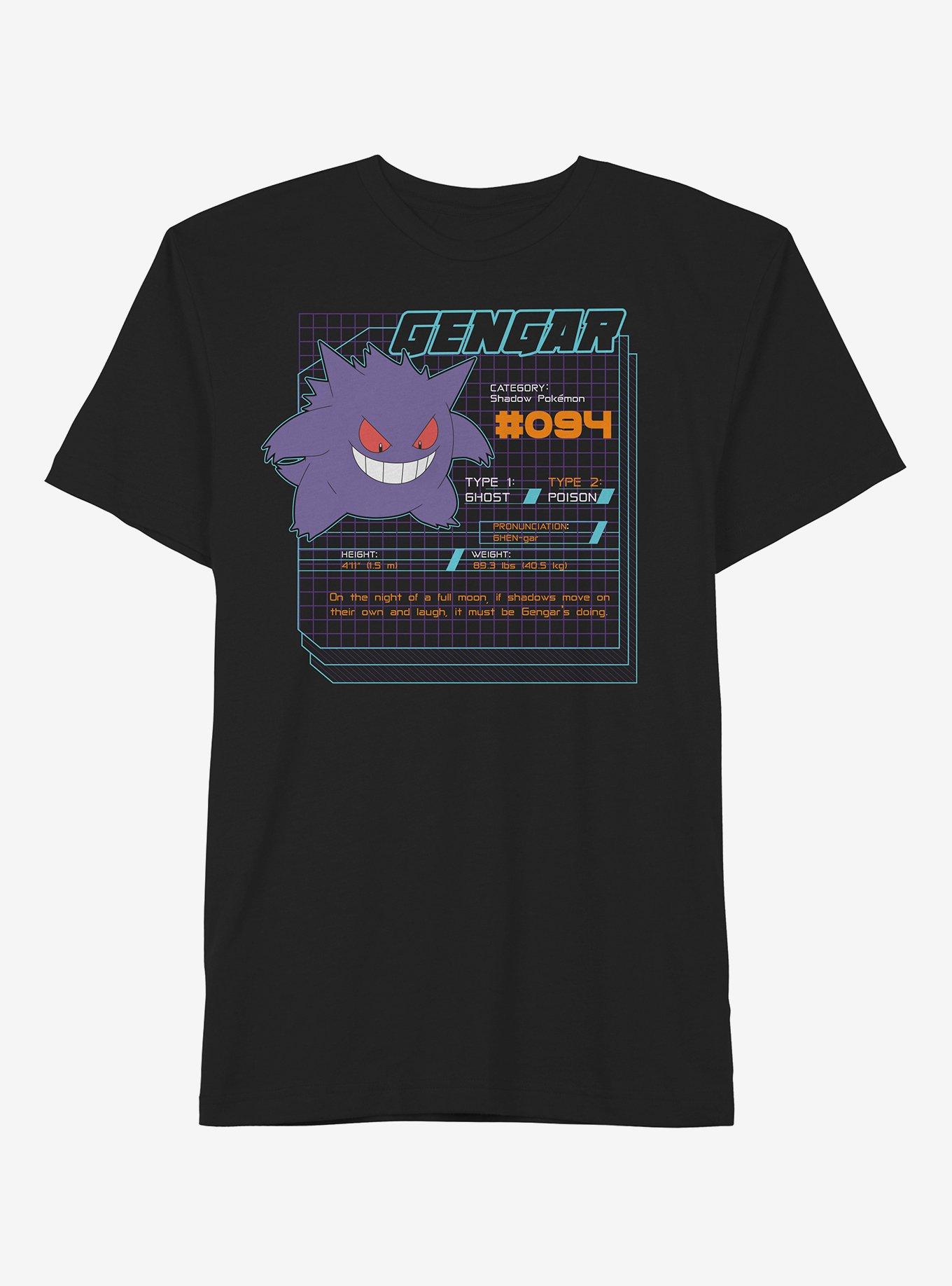 Pokemon Gengar Info T-Shirt, BLACK, hi-res