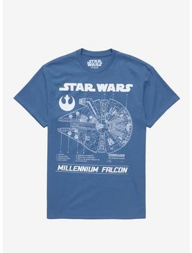 Star Wars Millennium Falcon Blue Print T-Shirt, , hi-res