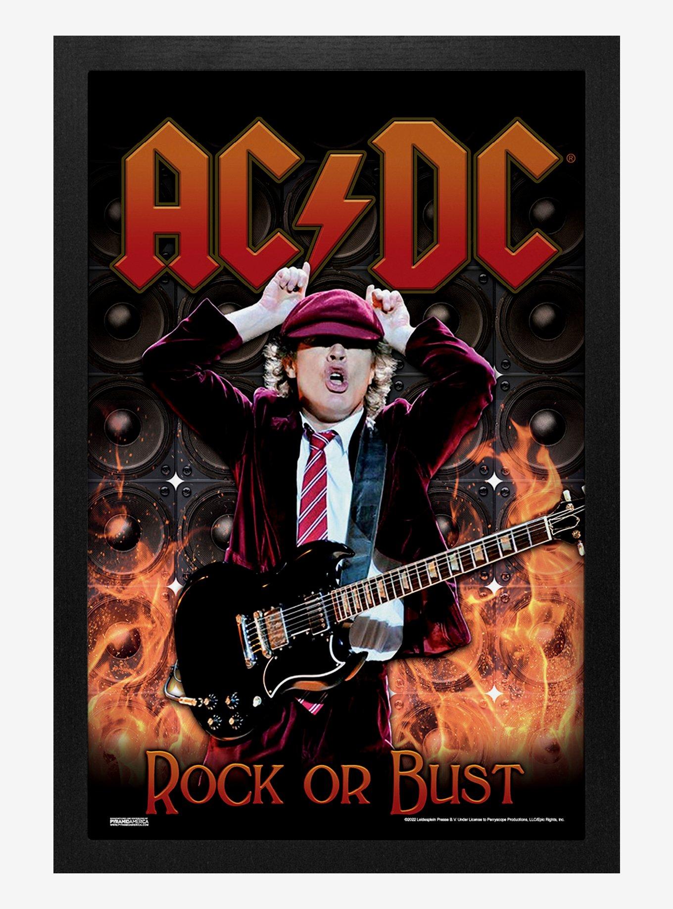 AC/DC Rock Or Bust Live Framed Wood Wall Art