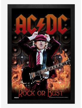 Plus Size AC/DC Rock Or Bust Live Framed Wood Wall Art, , hi-res