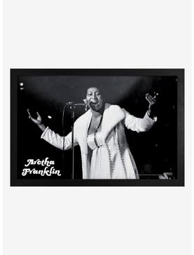 Aretha Franklin Singing Live Framed Wood Wall Art, , hi-res