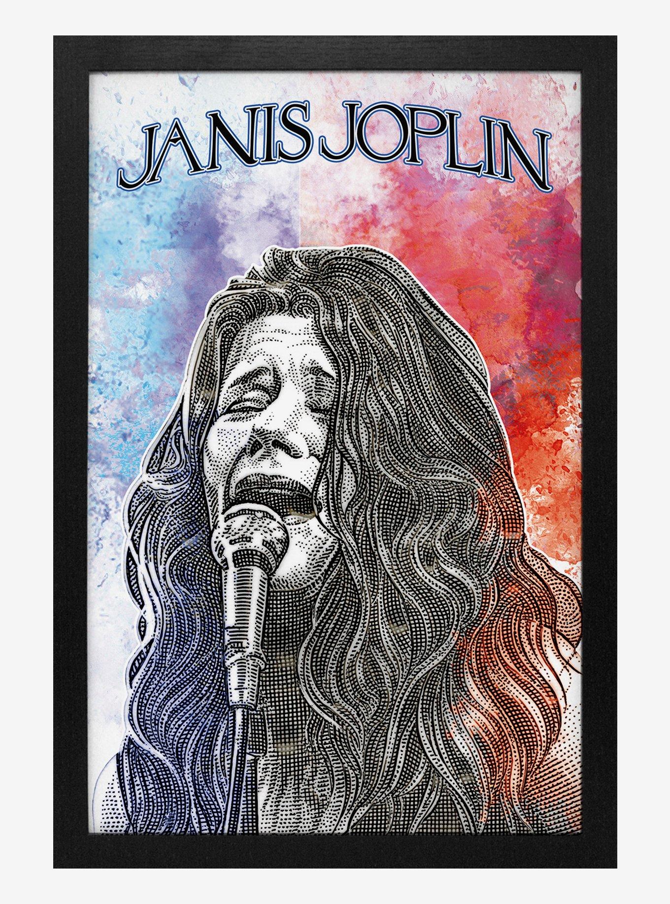 Janis Joplin Paint Framed Wood Wall Art, , hi-res