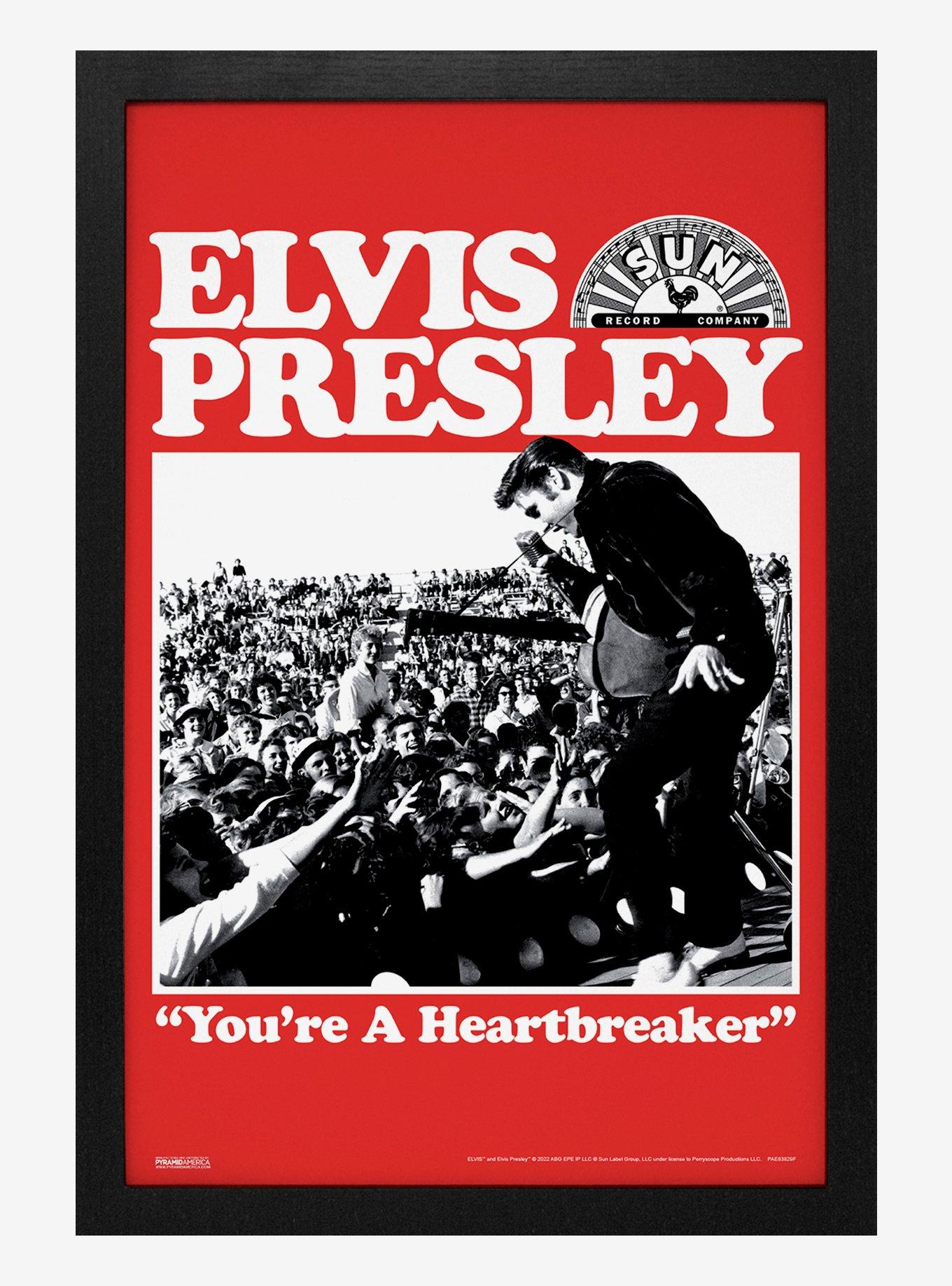 Sun Records Elvis Heartbreaker Framed Wood Wall Art, , hi-res