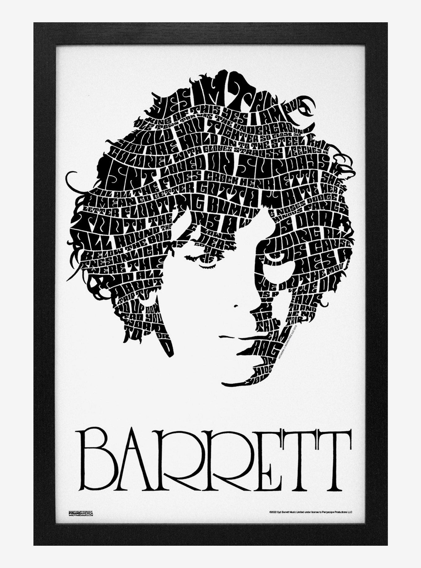 Syd Barrett Typographic Face Framed Wood Wall Art, , hi-res