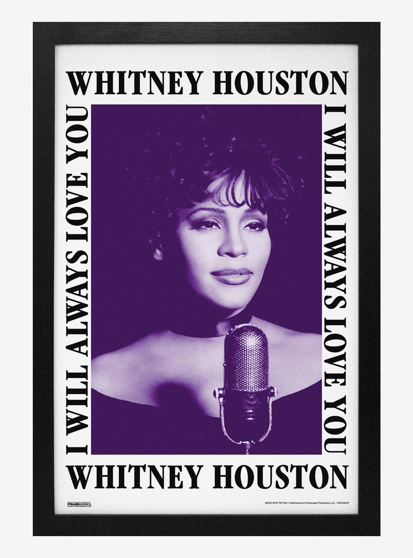 Whitney Houston I Will Always Love You Framed Wood Wall Art