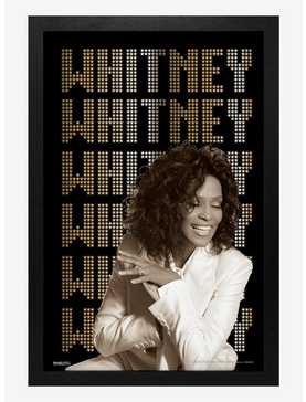 Whitney Houston Name In Lights Framed Wood Wall Art, , hi-res