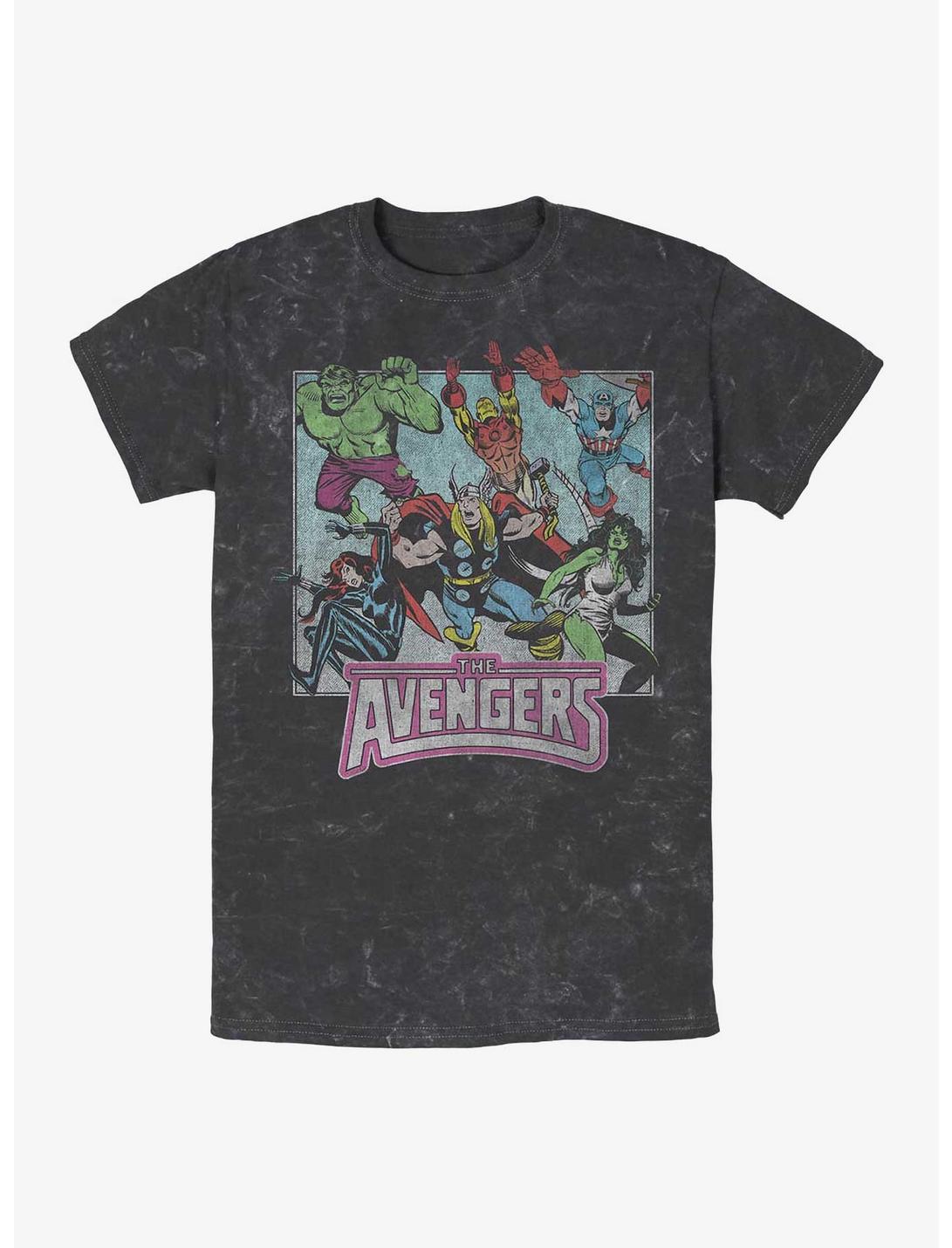 Marvel Avengers Squad Mineral Wash T-Shirt, BLACK, hi-res