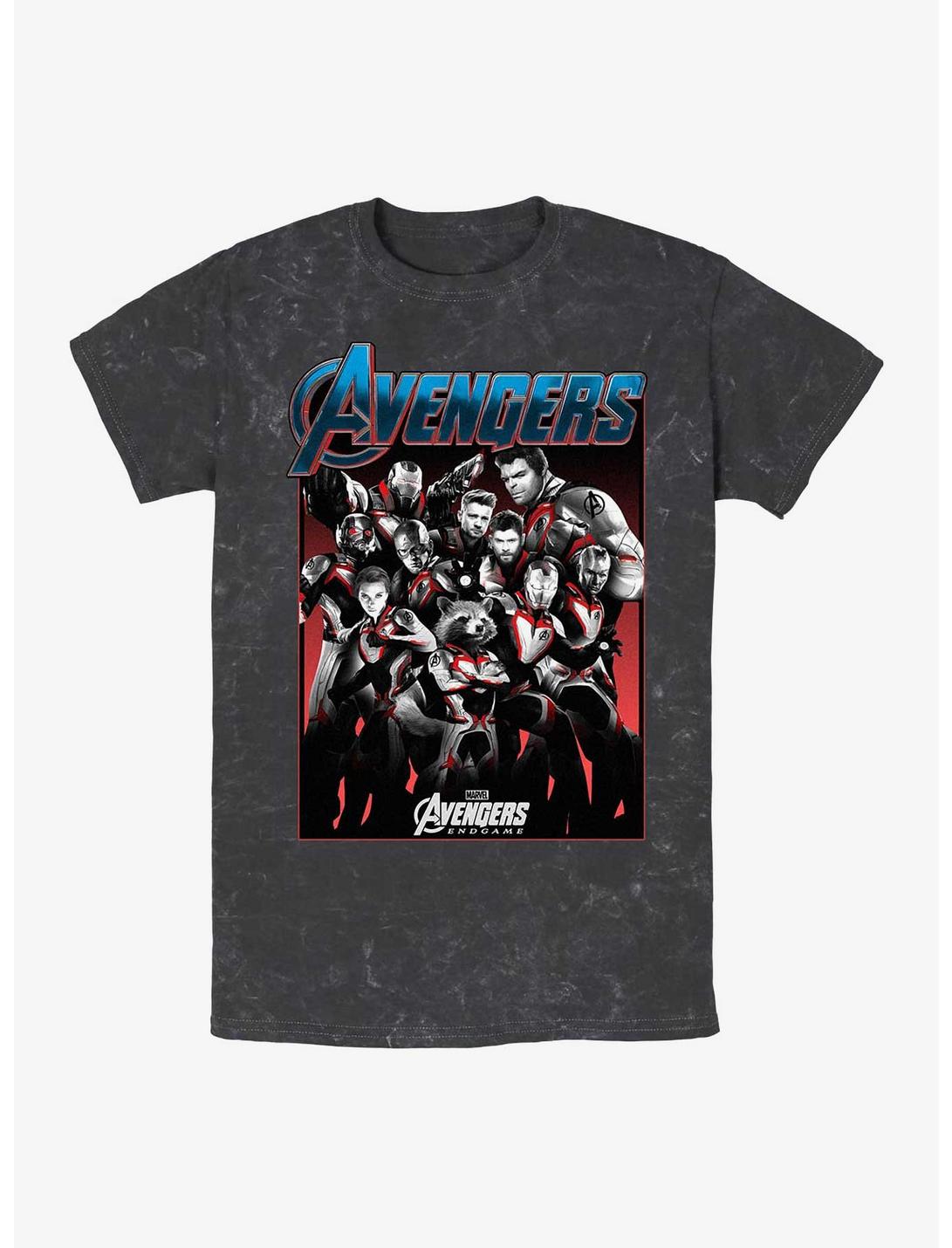 Marvel Avengers Endgame Heroes Mineral Wash T-Shirt, BLACK, hi-res