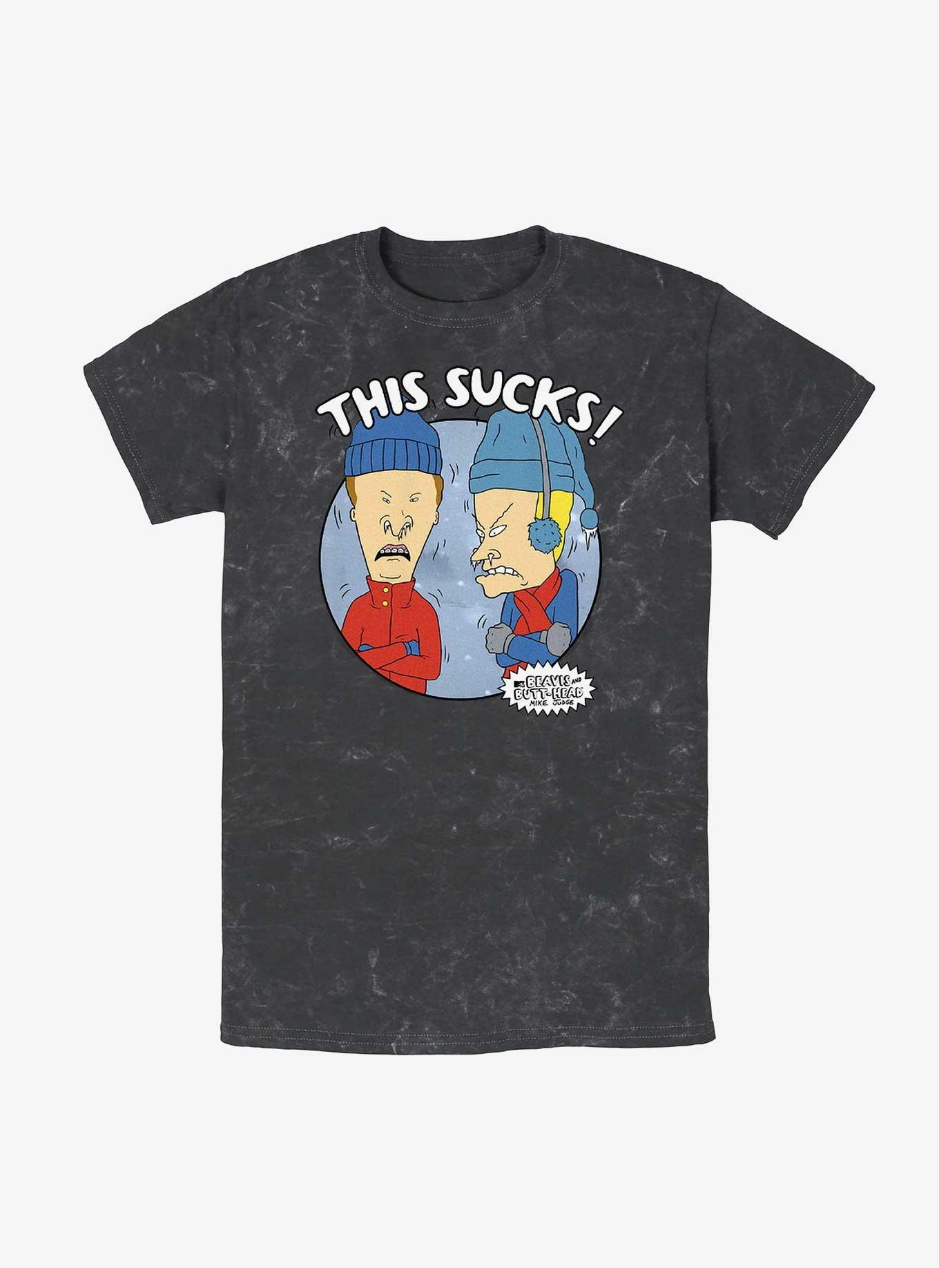Beavis and Butt-Head Fuh Frozen Mineral Wash T-Shirt, BLACK, hi-res