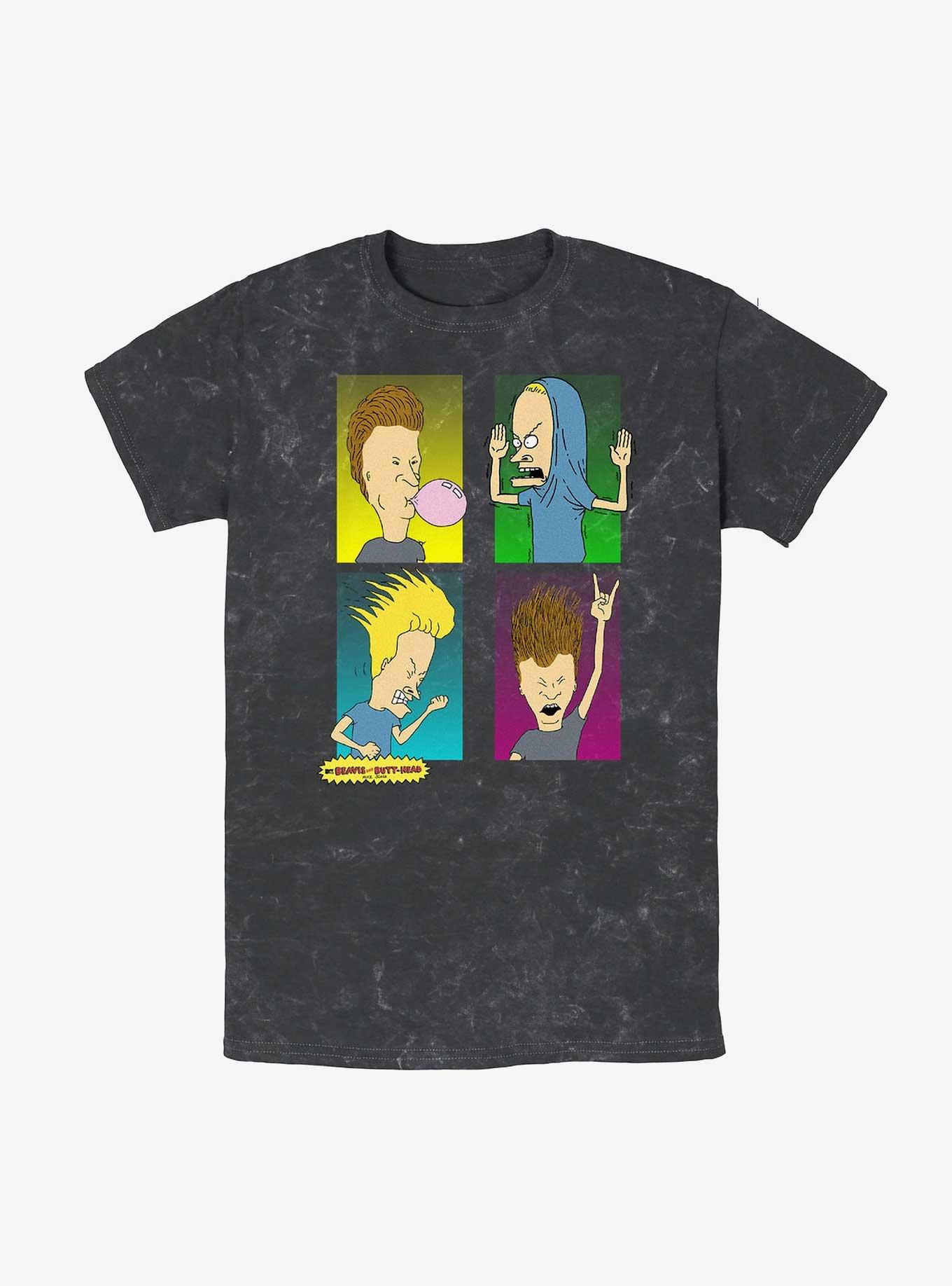 Beavis and Butt-Head Rock On Mineral Wash T-Shirt, BLACK, hi-res