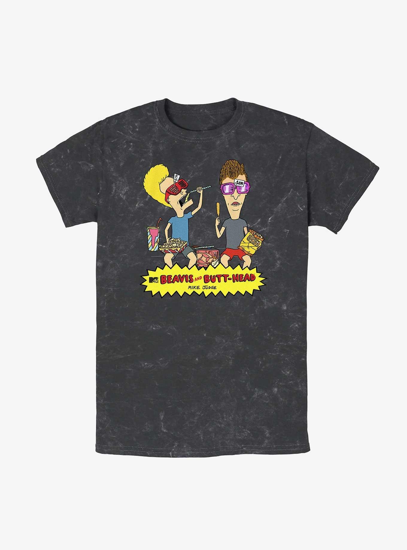 Beavis and Butt-Head Ultimate Style Mineral Wash T-Shirt, BLACK, hi-res