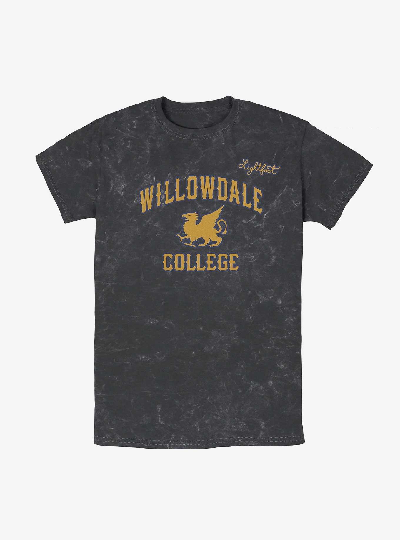 Disney Pixar Onward Willowdale College Mineral Wash T-Shirt, BLACK, hi-res