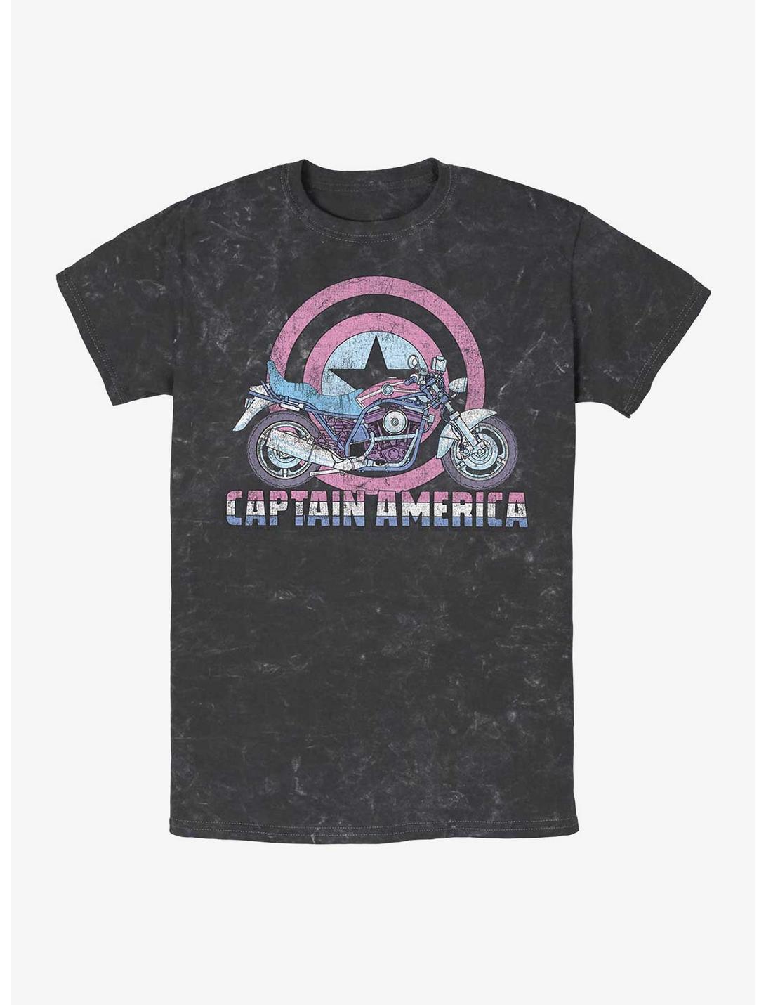 Marvel Captain America Cap's Motorcycle Mineral Wash T-Shirt, BLACK, hi-res