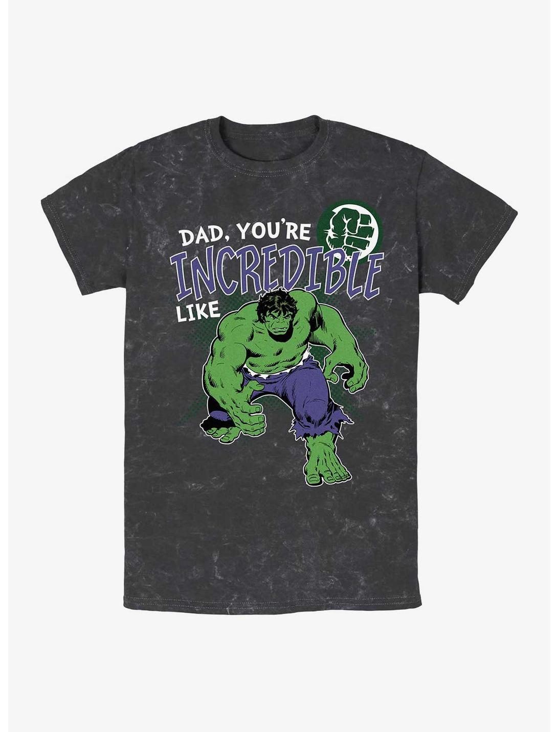 Marvel Incredible Hulk Incredible Like Dad Mineral Wash T-Shirt, BLACK, hi-res