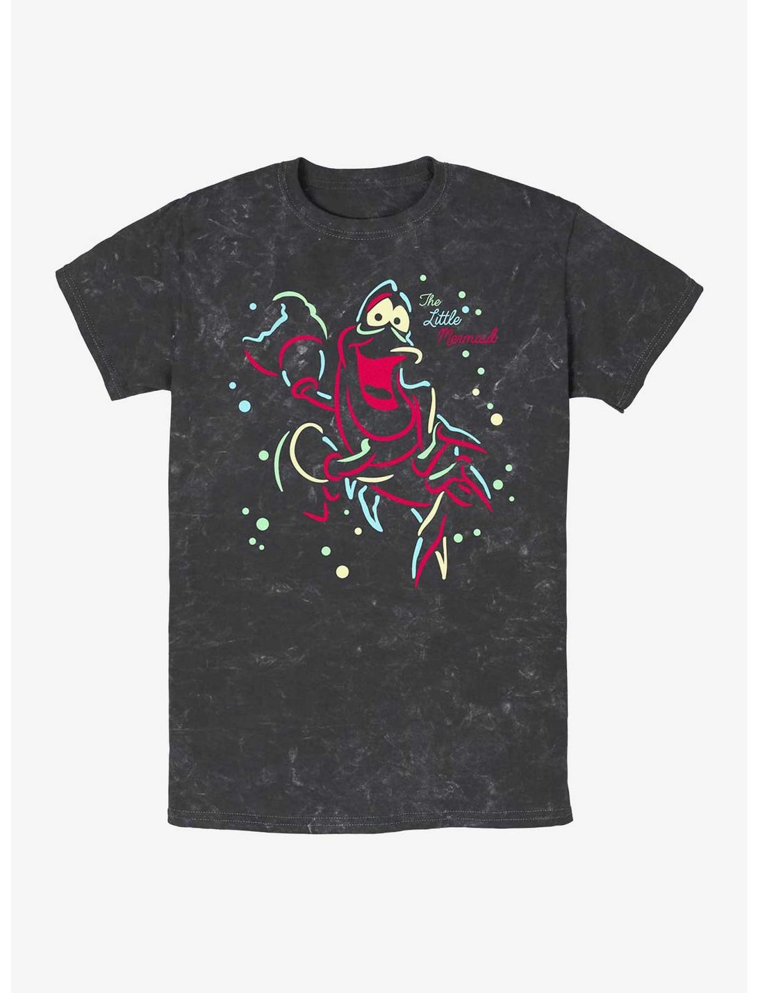 Disney The Little Mermaid Crab Lights Mineral Wash T-Shirt, BLACK, hi-res