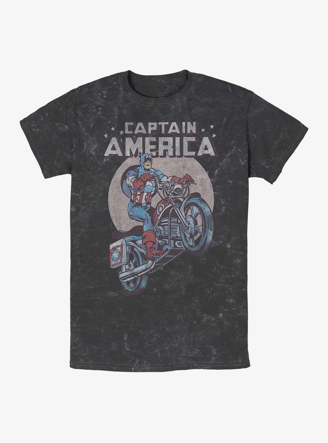 Marvel Captain America Mineral Wash T-Shirt, BLACK, hi-res