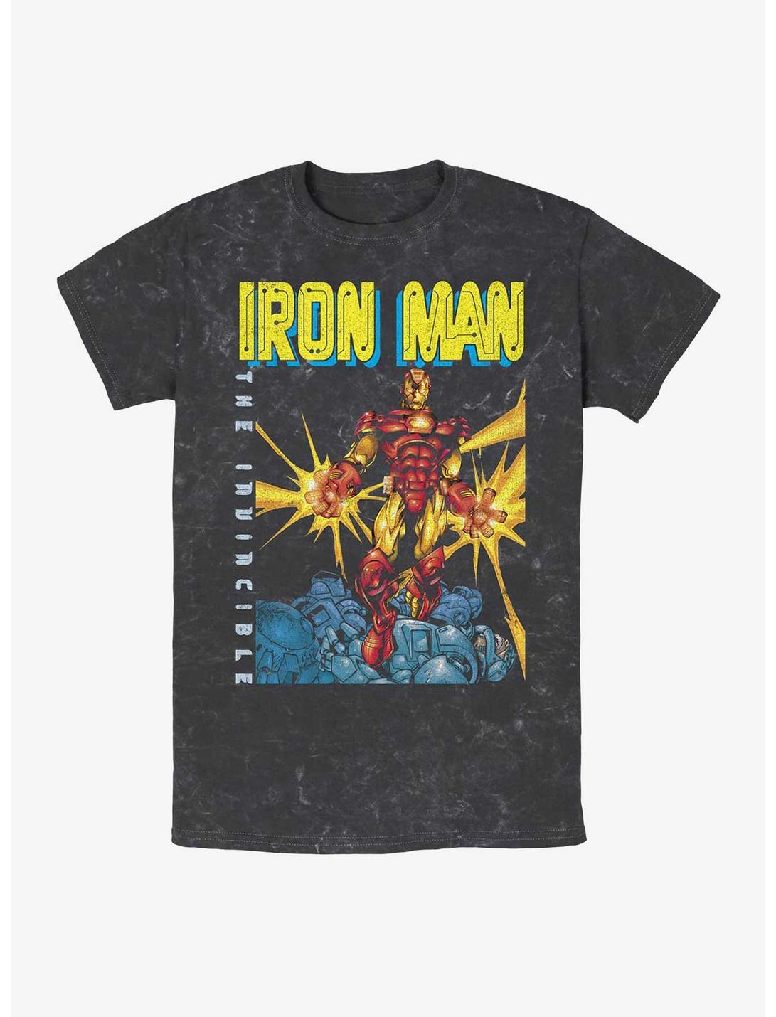 Marvel Iron Man Mineral Wash T-Shirt, BLACK, hi-res