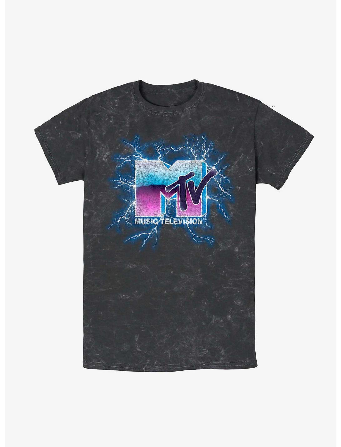 MTV Music Strikes Again Mineral Wash T-Shirt, BLACK, hi-res