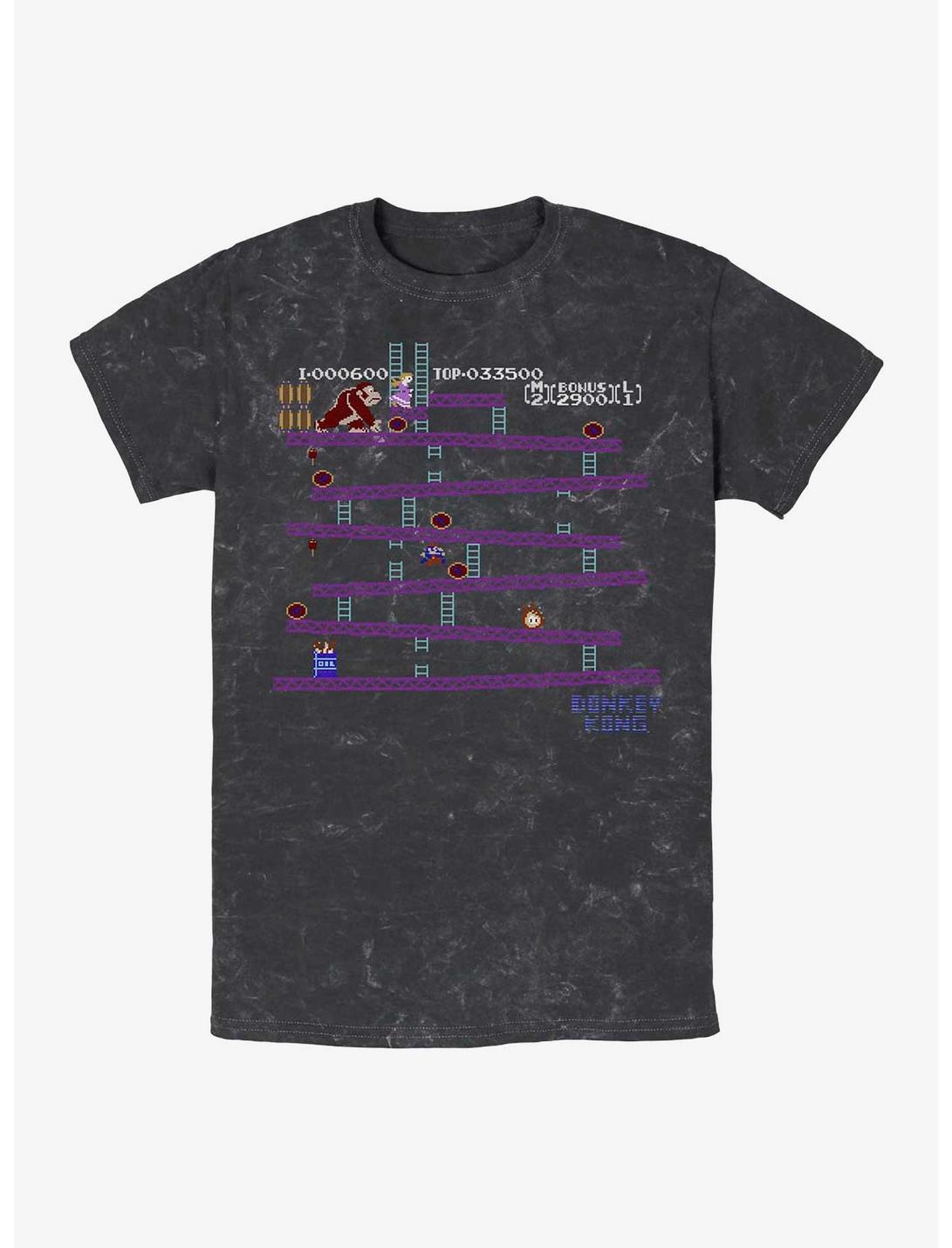 Nintendo Donkey Kong Pixels Mineral Wash T-Shirt, BLACK, hi-res